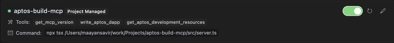 Asegúrate de que esté habilitado y mostrando un indicador de color verde